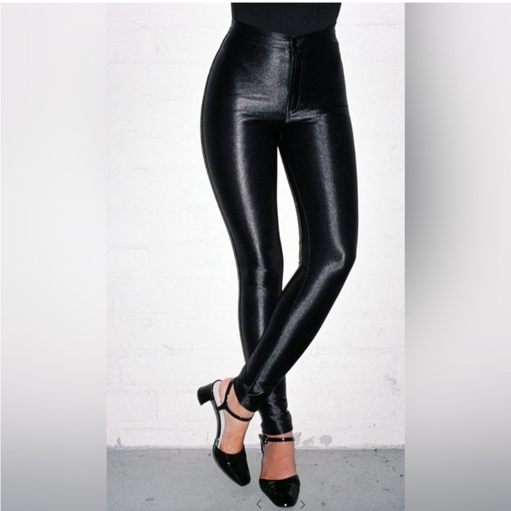 Women's Black High-Waisted Disco Pants